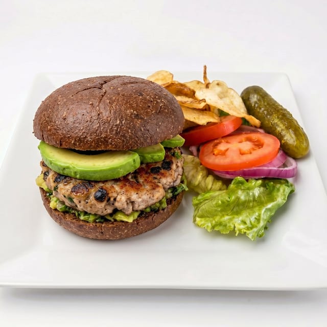 Fresh Salmon Burger.