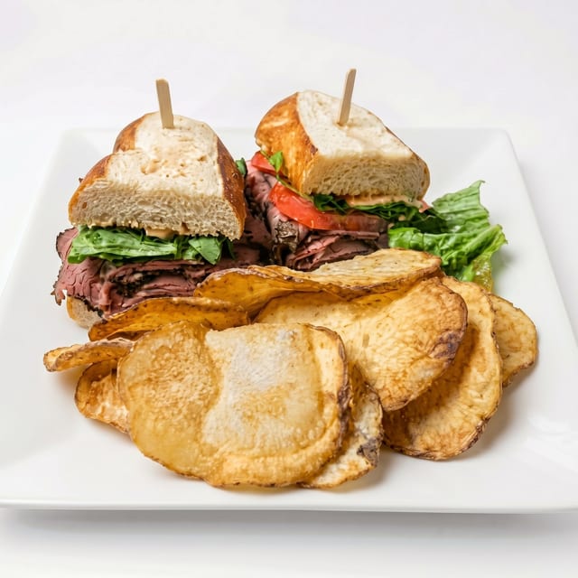 Sliders with Homemade Chips.